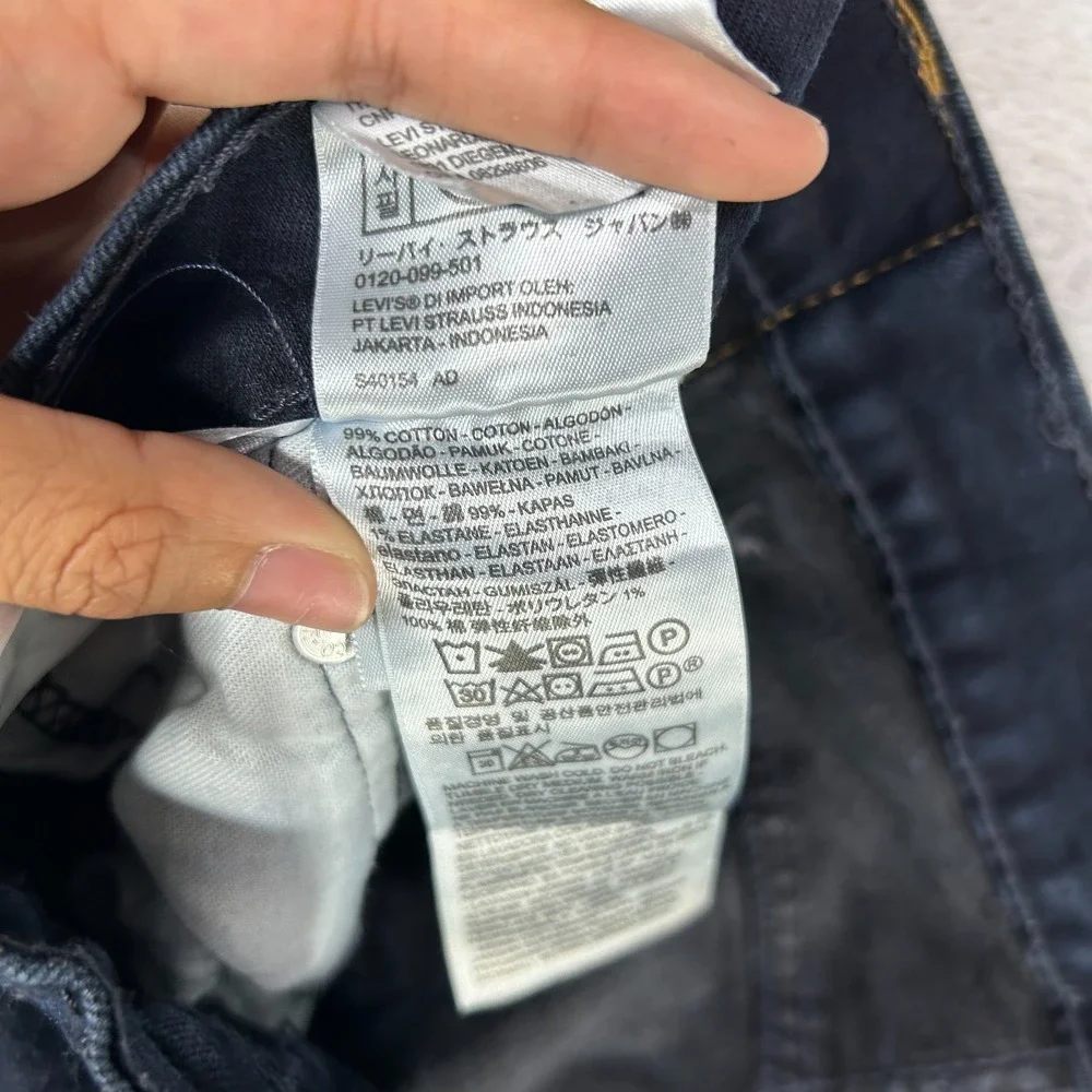 Levi's 514 Straight Fit Jeans Men Dark Blue Wash Denim Pockets Stretch - 37X31.5